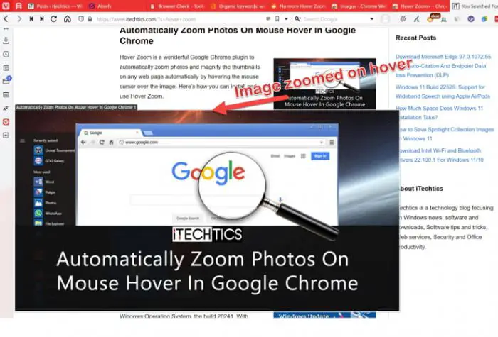 Image zoom on hover