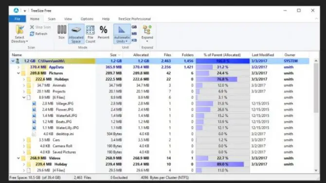 15 Tools to Visualize the File System Usage on Windows 7