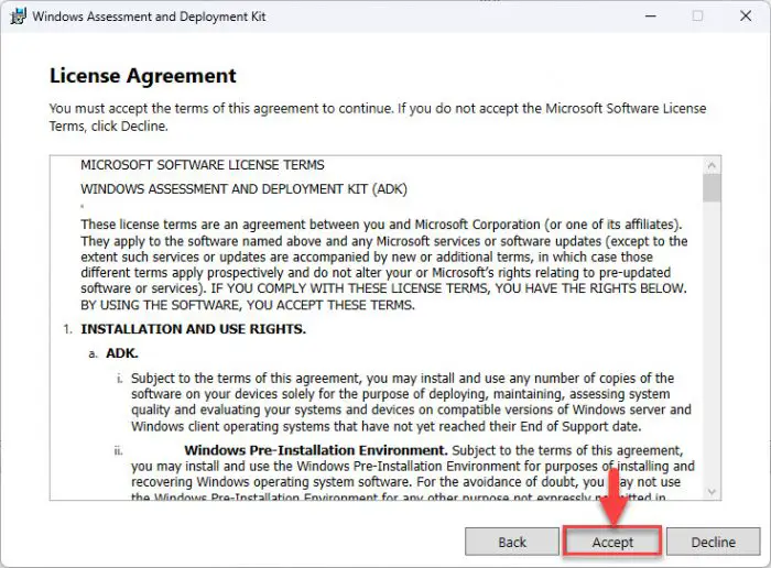 Accept license agreement 1
