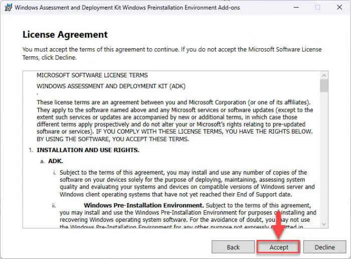Accept license agreement 2