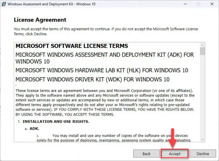 Accept license agreement2