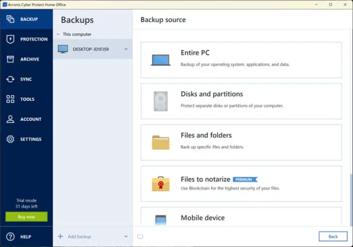 Acronis Cyber Protect Home Office