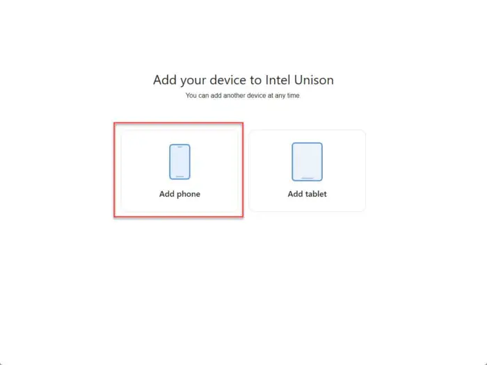 Add a phone or tablet to Intel Unison