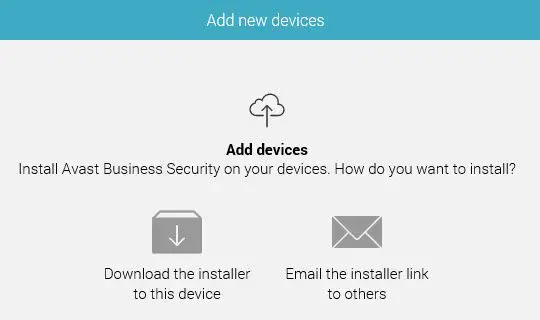 Add new devices Avast management console