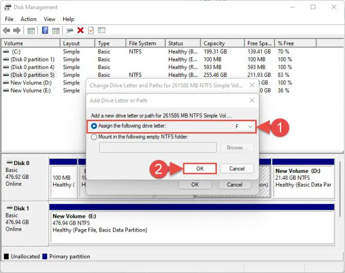 Assign a new drive letter to the primary drive