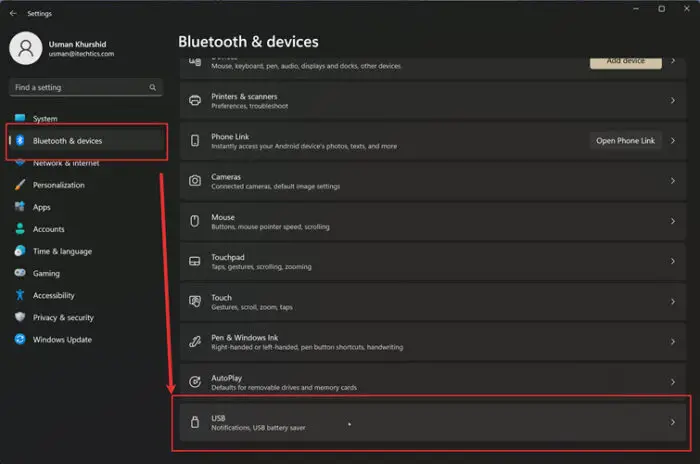 Bluetooth and devices USB