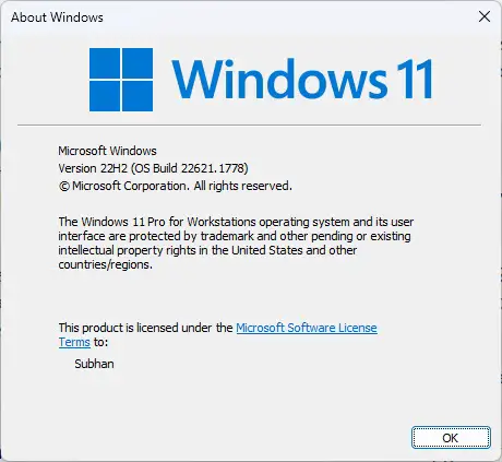 Check Windows version edition and build