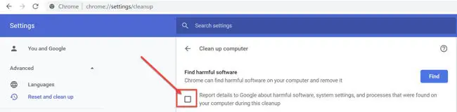 Chrome cleanup