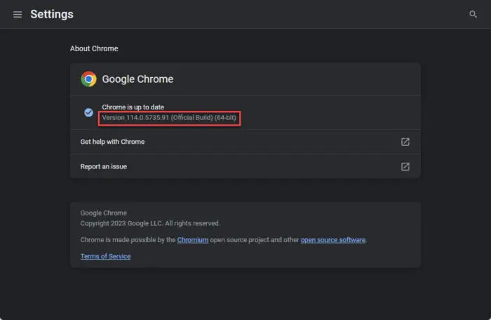 Chrome updated to version 114