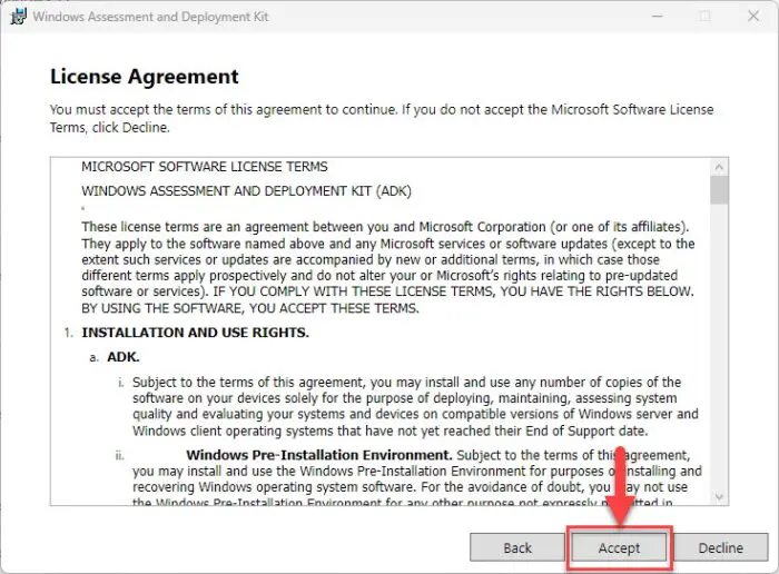 Click license agreement