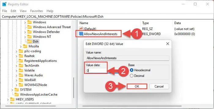 Configure Value Data 1