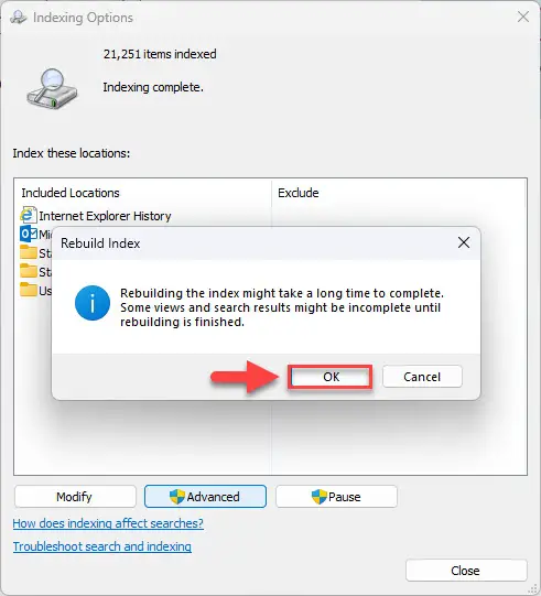 Confirm Windowsedb deletion