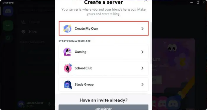Create own server