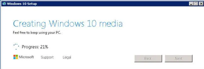 Creating Windows 10 media