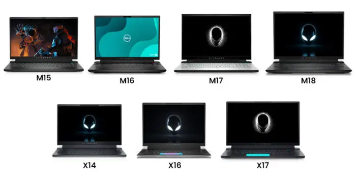 Dell Alienware X14, M15, X16, M16, X17, M17, M18 Series Laptops