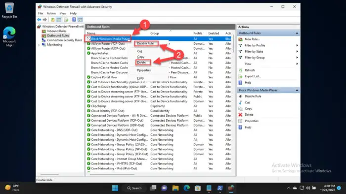 Disable or delete the firewall rule3