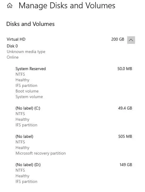 disks and volumes