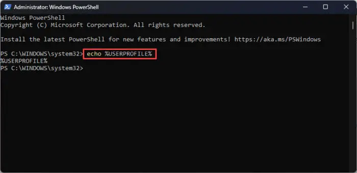 Display environment variable value