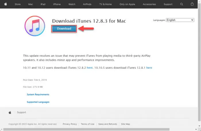 Download iTunes for Mac 1