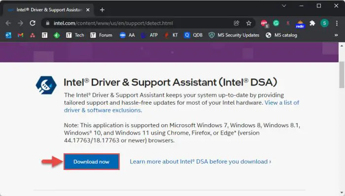 Intel Driver and Support Assistant