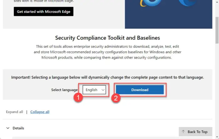 Download Security Compliance Toolkit and Baseline for Microsoft Edge