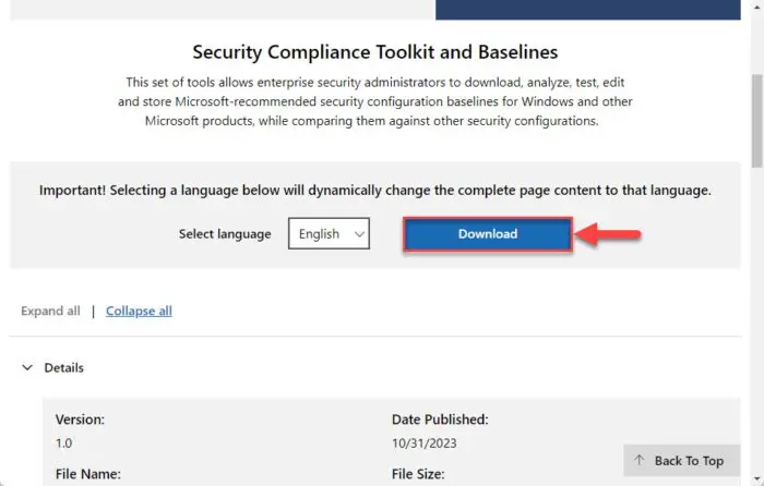 Download the Security Compliance Toolkit