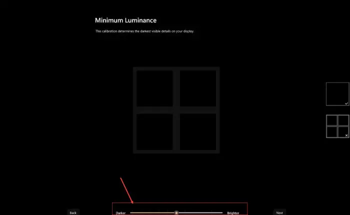 Drag the slider to adjust HDR calibration