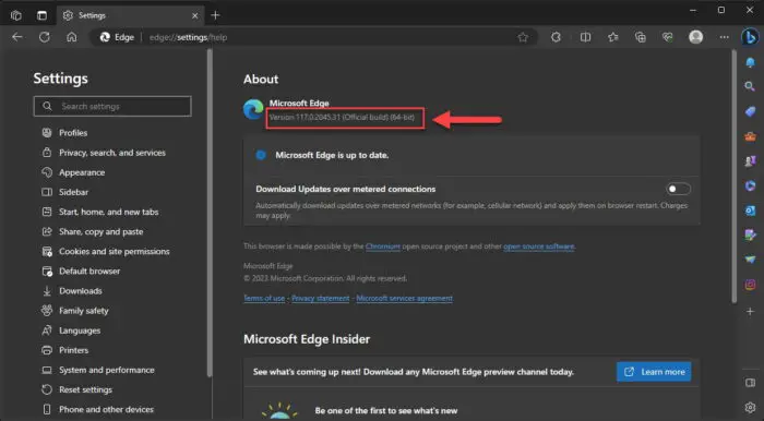 Edge updated to version 117