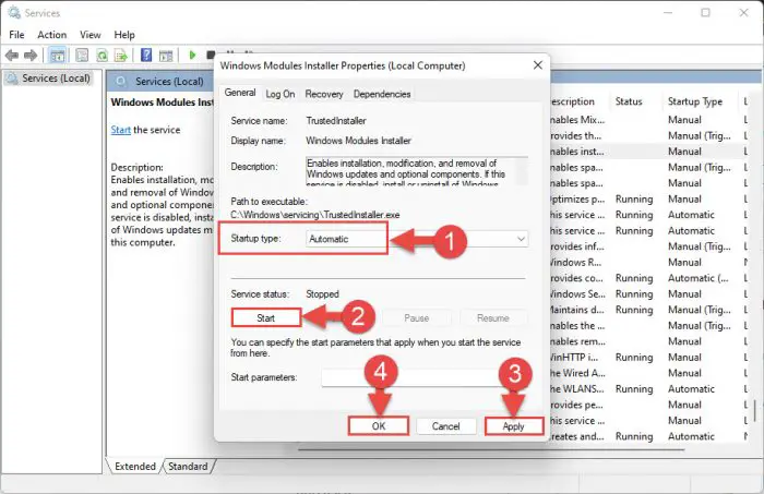 Enable and start service 1