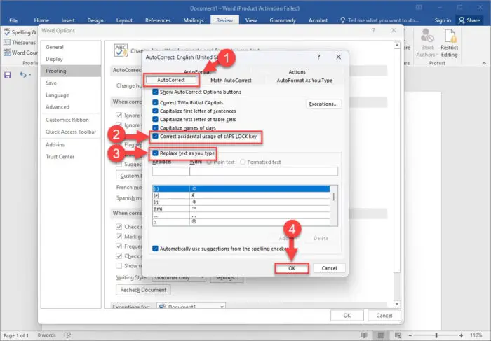 Enable AutoCorrect in Microsoft Word 1