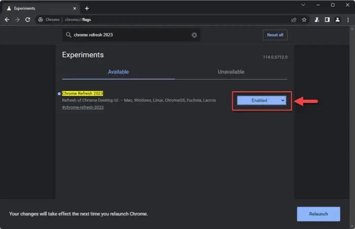Enable Chrome Refresh 2023