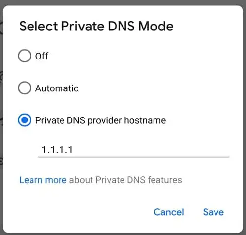 Enable DNS over HTTPS in Android