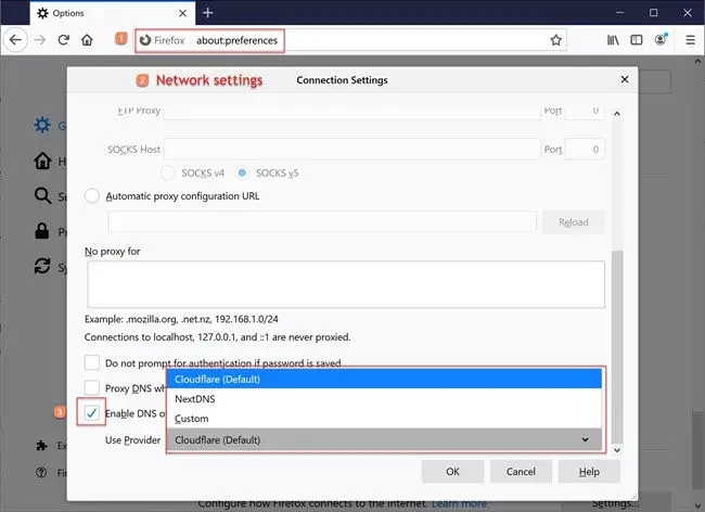 Enable DNS over HTTPS in Firefox