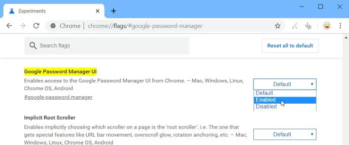 Enable Google Password Manager