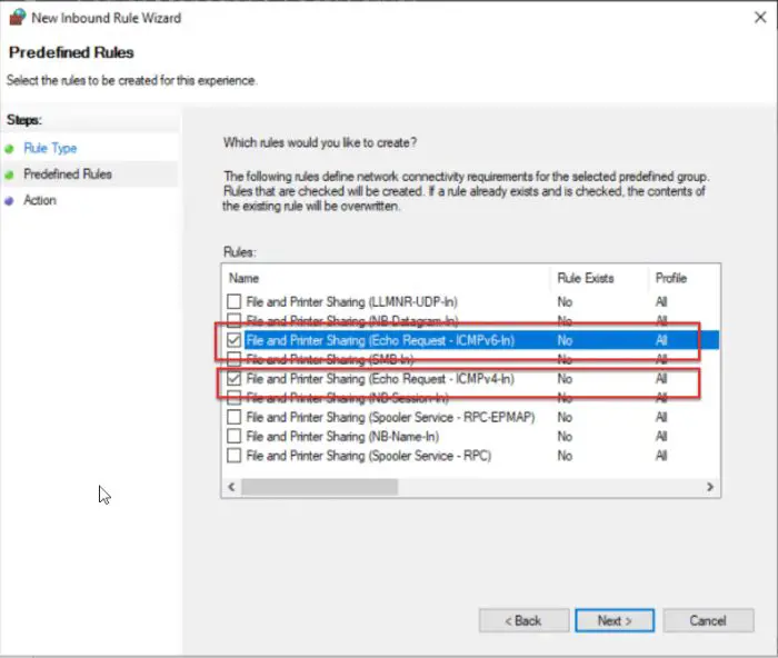 Enable ICMP rules from Group Policy