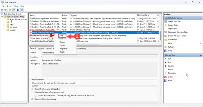 Enable Previous Versions from Task Scheduler