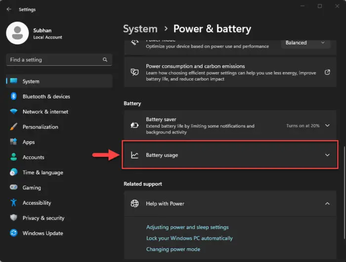 Expand battery statistics