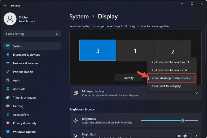 Extend displays