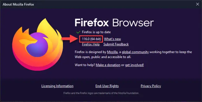 Firefox updated to version 116