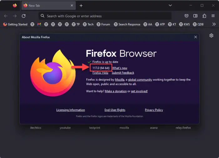 Firefox updated to version 117