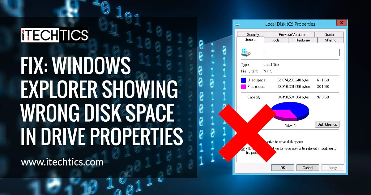 Fix Windows Explorer Showing Wrong Disk Space In Drive Properties