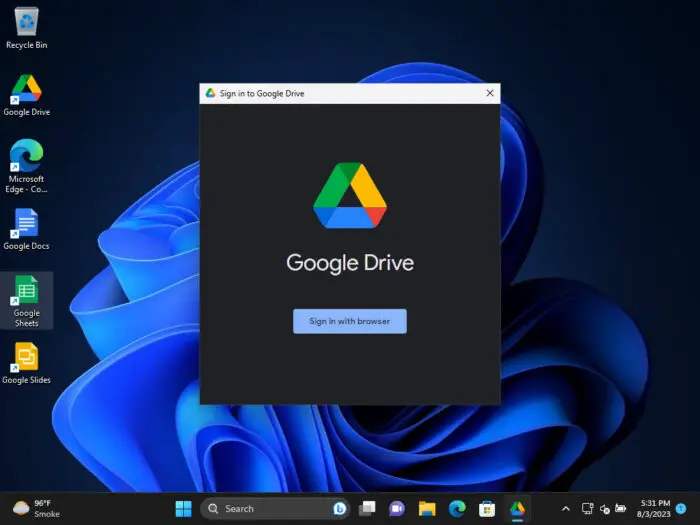 Google Drive for desktop installed silently from remote PC