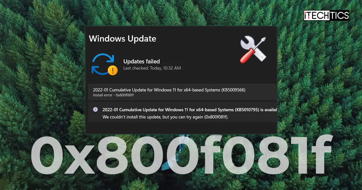How To Fix Windows Update Error Code 0x800f081f