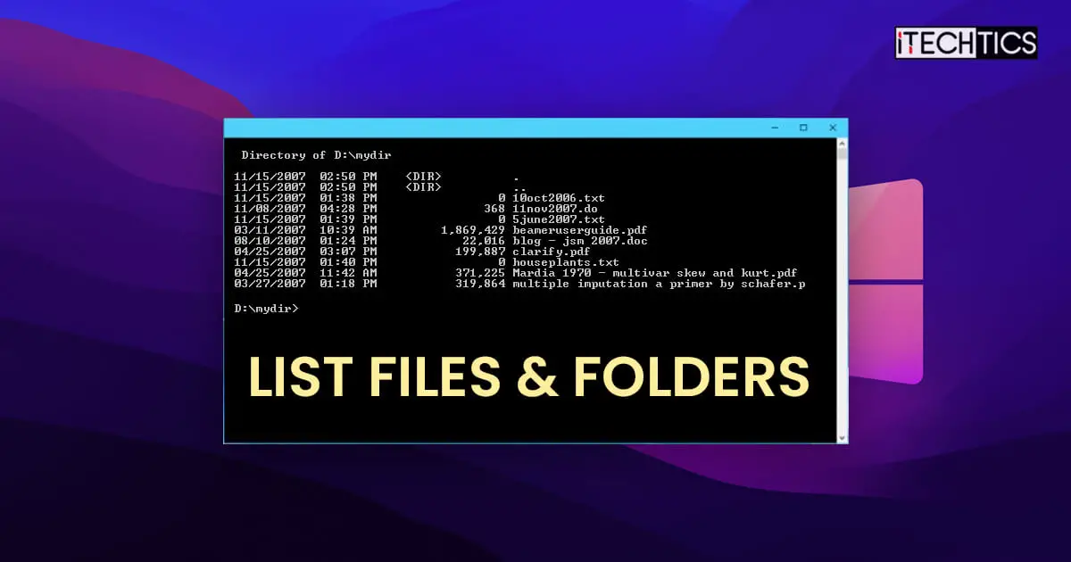 How To List Files In Windows Using Command Prompt