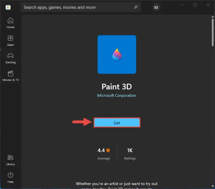 Install Paint 3D