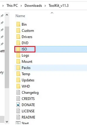 ISO folder