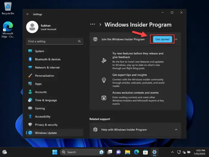 Join the Windows Insider Program