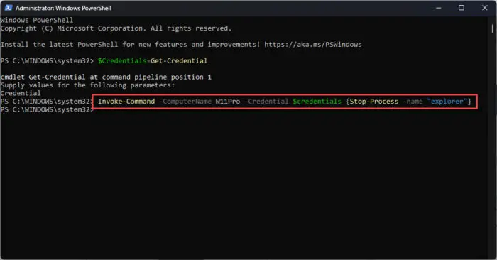 Kill process remotely using Stop Process PowerShell