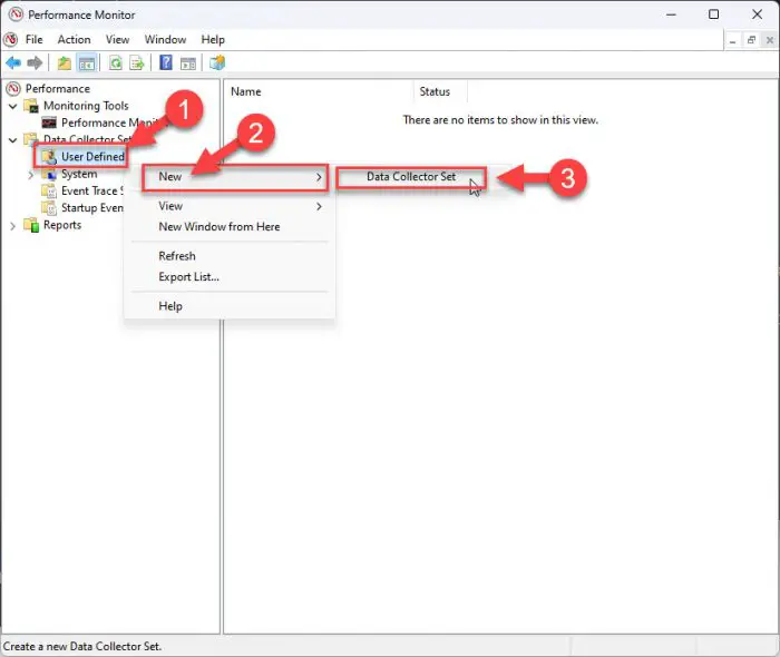 New custom data collector set