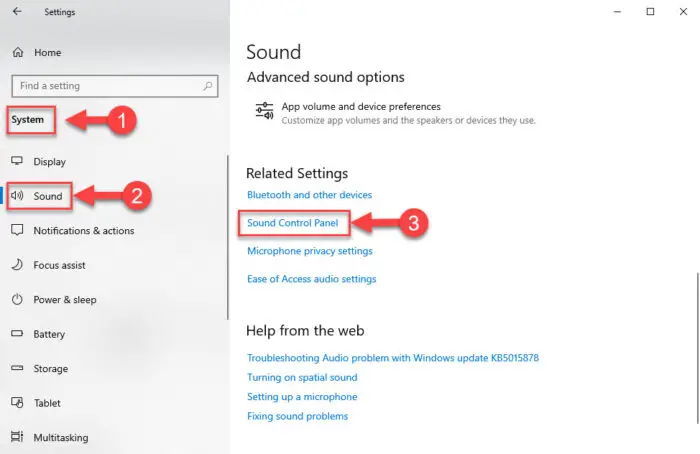 Open Sound Control Panel